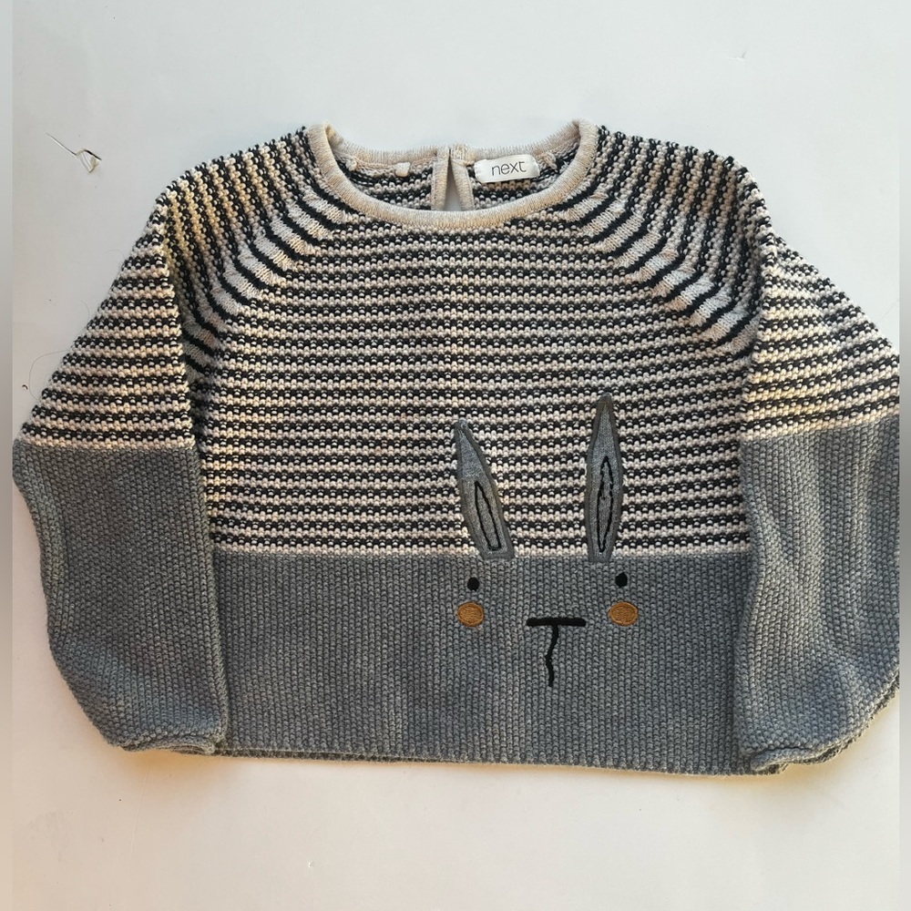 Next size 2-3 yrs Gray and Cream Bunny Sweater